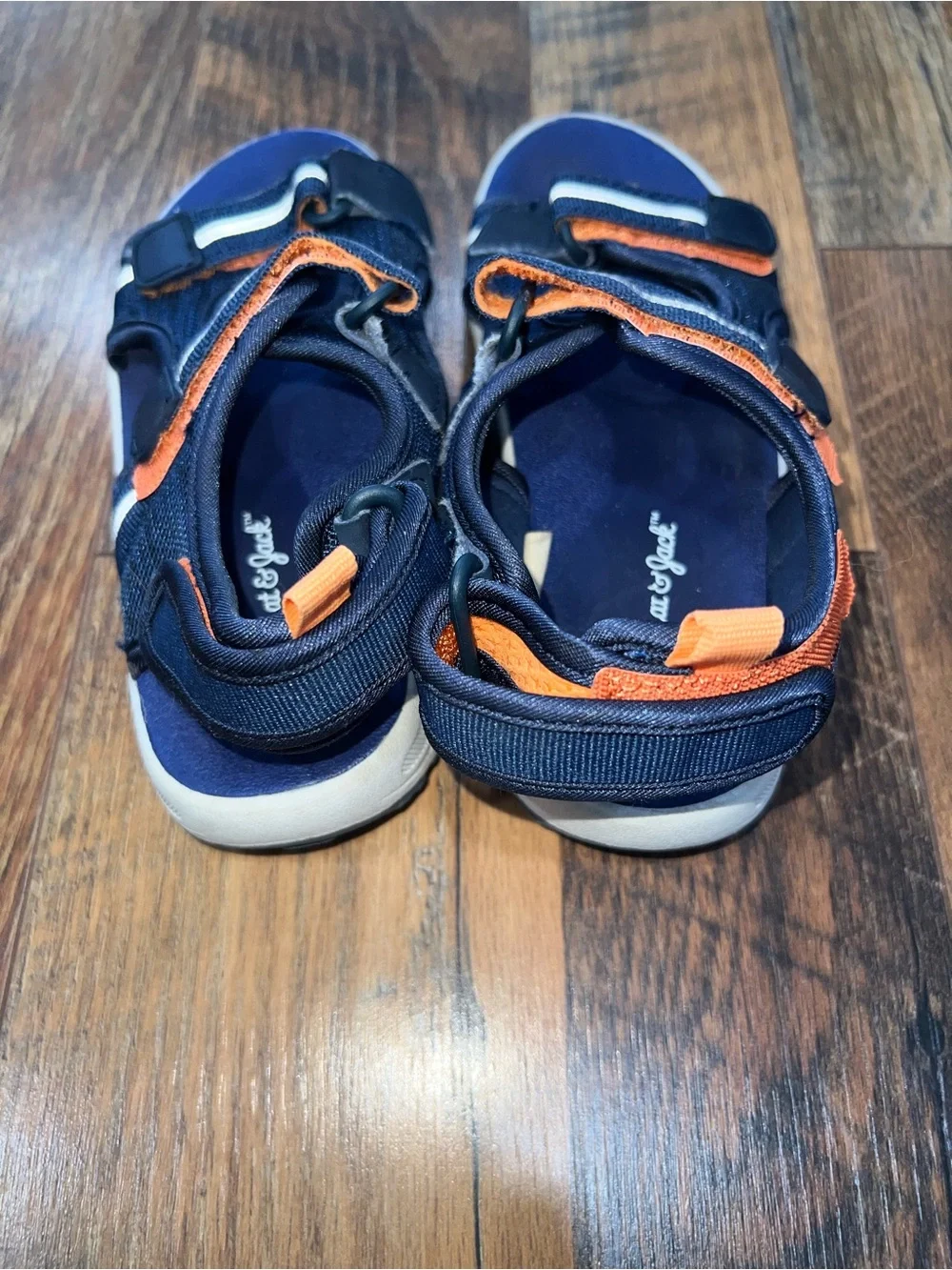 Cat & Jack Navy and Orange Kids Adjustable Sport Sandals